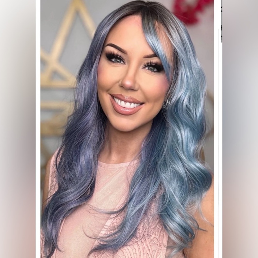 CSC Chelsey Smith Reeve Opalescent Lace Front Wig - Gradient Blue and Violet